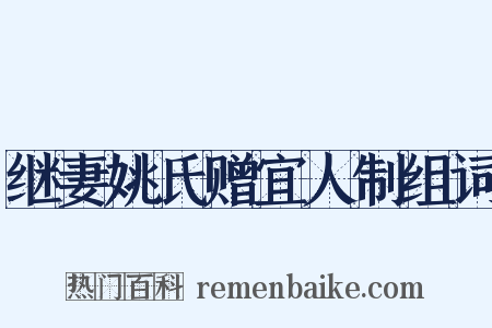 继妻姚氏赠宜人制组词是什么意思的图片
